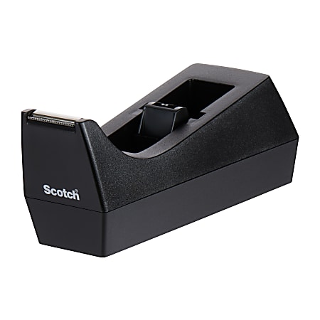 Scotch Wave Desktop Tape Dispenser 1 Core Refillable Impact Resistant Non  skid Base Weighted Base Plastic Metallic Blue 1 Each - Office Depot