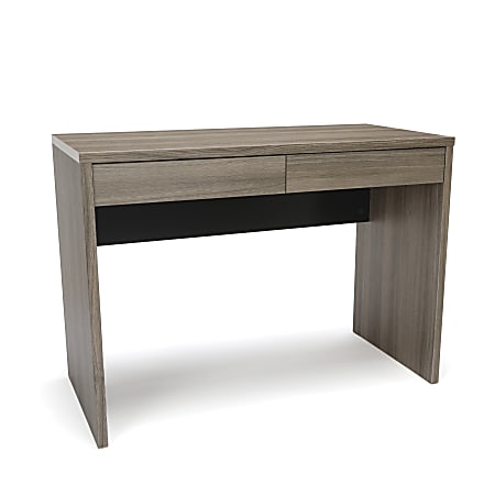 Essentials By OFM 2-Drawer Solid Panel Desk, Driftwood