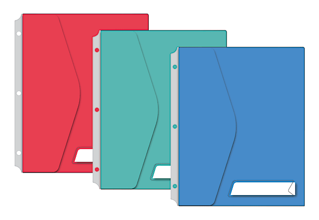 Oxford™ 4-Pocket Sliding Binder Folder, 8 1/2" x 11", Assorted Colors