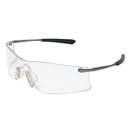 Crews Rubicon Frameless Safety Glasses, Silver Metal Temples, Clear Lens