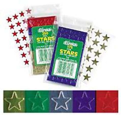 Eureka Presto-Stick® Foil Stars, 1/2", Red, Pack Of 250