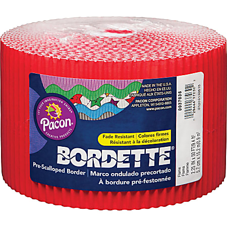 Pacon® Bordette® Scalloped Border, Flame Red
