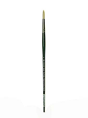 Winsor & Newton Winton Hog Paint Brush, Size 6, Round Bristle, Hog Hair, Green