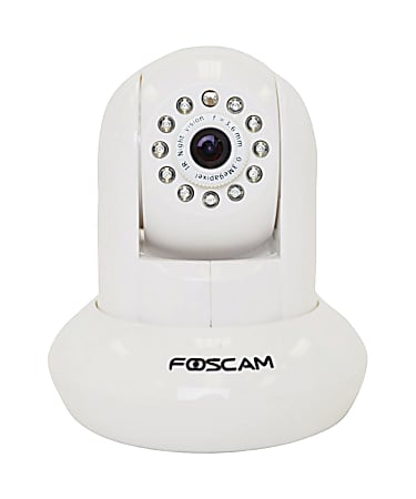 Foscam Pan/Tilt Wireless IP Indoor Camera With IR Filter, White