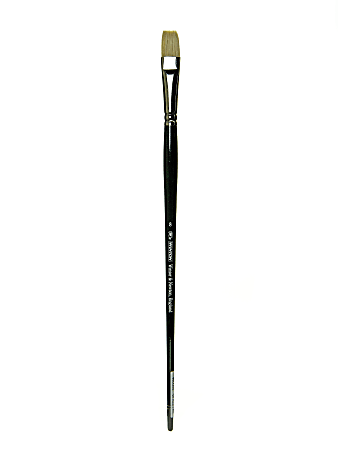 Winsor & Newton Winton Hog Paint Brush, Size 8, Short Flat/Bright Bristle, Hog Hair, Green