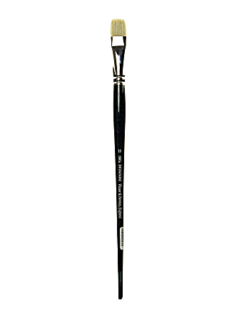 Winsor & Newton Winton Hog Paint Brush, Size 10, Long Flat Bristle, Hog Hair, Green