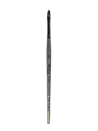 Robert Simmons TT67 Titanium Short-Handle Single-Stock Paint Brush, Size 6, Filbert Bristle, Hog Hair, Silver