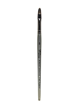 Robert Simmons TT67 Titanium Short-Handle Single-Stock Paint Brush, Size 8, Filbert Bristle, Hog Hair, Silver