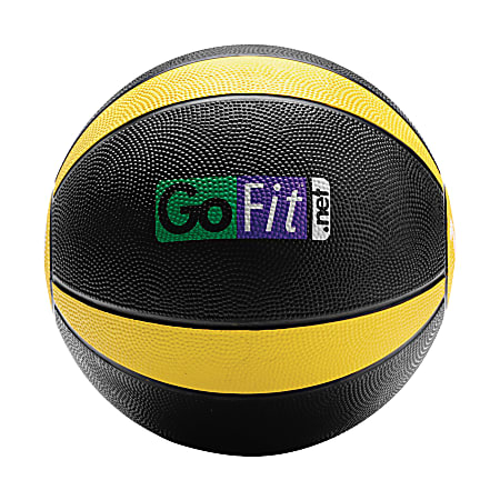 GoFit Medicine Ball, 10 Lb, Black/Yellow