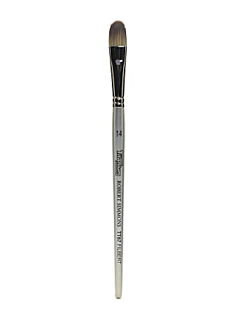 Robert Simmons TT67 Titanium Short-Handle Single-Stock Paint Brush, Size 14, Filbert Bristle, Hog Hair, Silver