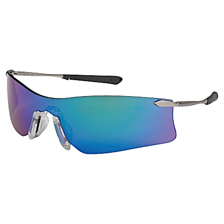 MCR Safety Rubicon Protective Eyewear, Emerald Lens, Scratch Resistant, Frame