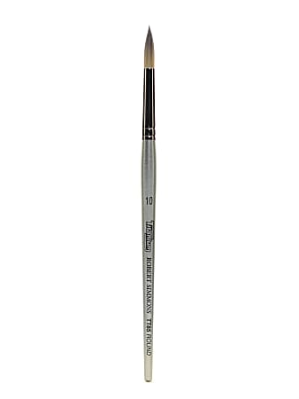 Robert Simmons TT85 Titanium Short-Handle Single-Stock Paint Brush, Size 10, Round Bristle, Hog Hair, Silver