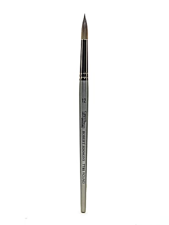 Robert Simmons TT85 Titanium Short-Handle Single-Stock Paint Brush, Size 12, Round Bristle, Hog Hair, Silver