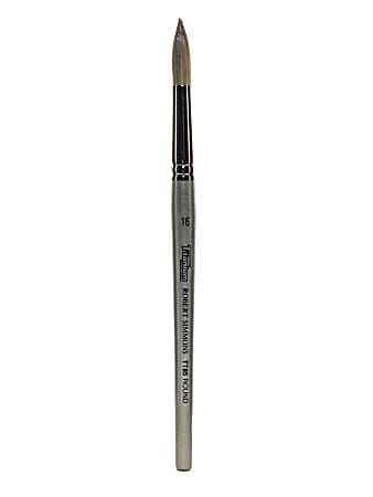 Robert Simmons TT85 Titanium Short-Handle Single-Stock Paint Brush, Size 16, Round Bristle, Hog Hair, Silver