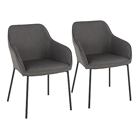 LumiSource Daniella Dining Chairs, Charcoal/Black, Set Of 2