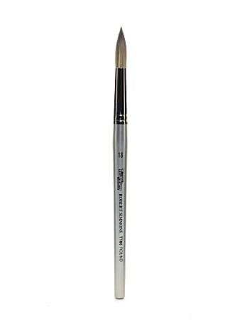Robert Simmons TT85 Titanium Short-Handle Single-Stock Paint Brush, Size 18, Round Bristle, Hog Hair, Silver