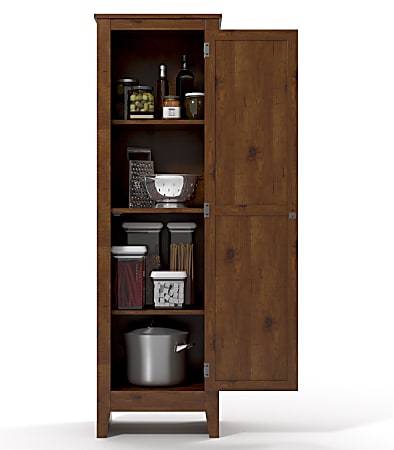 Ameriwood Home Milford Single Door Storage PantryCabinet Old Fashioned Pine Office Depot