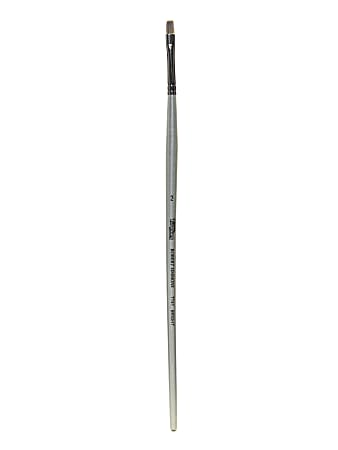 Robert Simmons TT41 Long-Handle Single-Stock Paint Brush, Size 2, Bright Bristle, Hog Hair, Silver