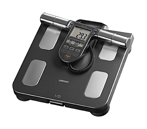 Omron HBF-514C Full-Body Composition Monitor Bathroom Scale, 2-3/16”H x 11-15/16”W x 12-15/16"D, Black