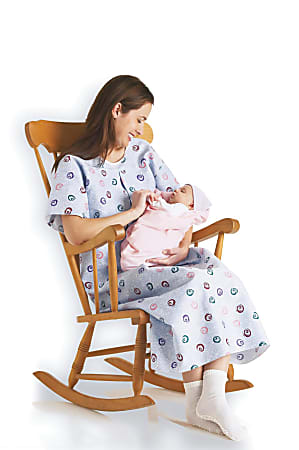 Medline Mother's IV Gowns, 71", Blue/Swirls, Pack Of 12