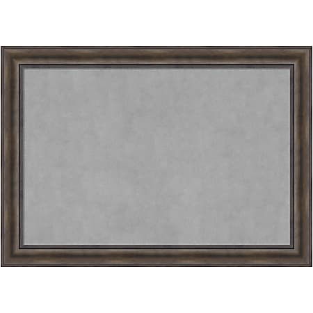 Amanti Art Magnetic Bulletin Board, Steel/Aluminum, 41" x 29", Rustic Pine Brown Wood Frame