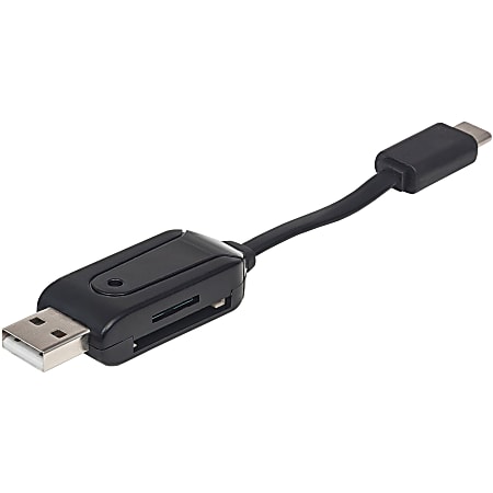 Manhattan USB-C/A Combo 24-in-1 Multi-Card Reader/Writer - Hi-Speed USB 2.0-Mobile-24-in-1