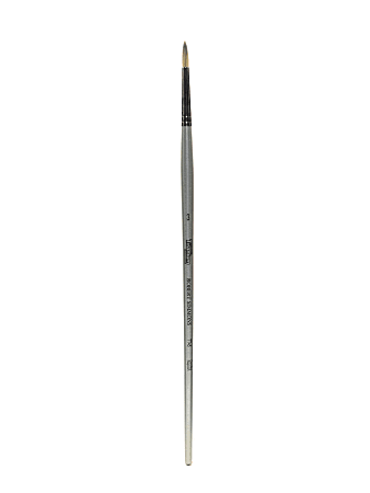 Robert Simmons TT45 Long-Handle Single-Stock Paint Brush, Size 3, Round Bristle, Hog Hair, Silver