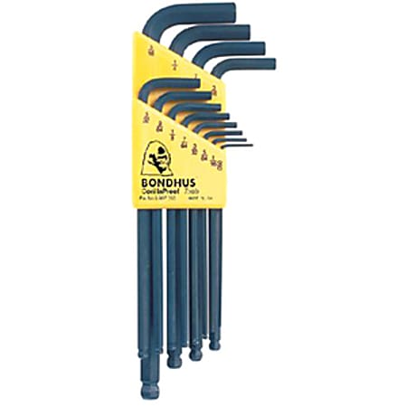 Bondhus 12-Piece Long Arm Ball End L Wrench Hex Key Set