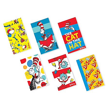 Amscan Dr. Seuss Notepad Party Favors, 4-1/2" x 2-1/4", Multicolor, 12 Notepads Per Pack, Set Of 4 Packs
