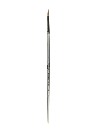Robert Simmons TT45 Long-Handle Single-Stock Paint Brush, Size 4, Round Bristle, Hog Hair, Silver