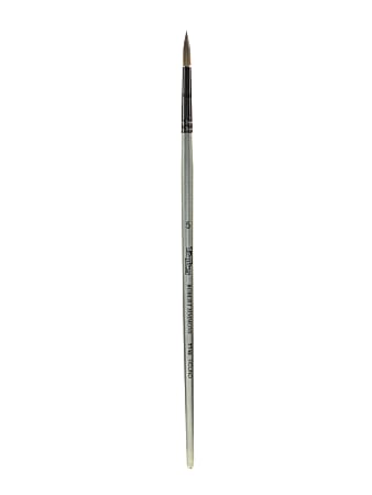 Robert Simmons TT45 Long-Handle Single-Stock Paint Brush, Size 5, Round Bristle, Hog Hair, Silver