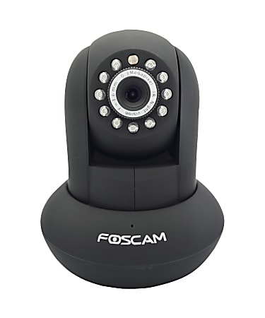 Foscam Pan/Tilt Wireless IP Indoor Camera With IR Filter, Black