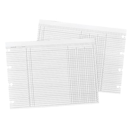 Wilson Jones® Ledger Sheets, Ending Balance, 9 1/4" x 11 7/8", White, Pack Of 100