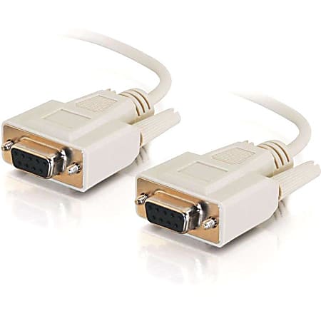 C2G 1ft DB9 F/F Null Modem Cable - Beige - DB-9 Female Serial - DB-9 Female Serial - 1ft - Beige