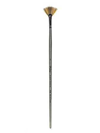 Robert Simmons TT46 Long-Handle Single-Stock Paint Brush, Size 2, Fan Bristle, Hog Hair, Silver