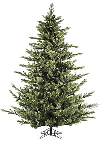 Fraser Hill Farm 7 1/2' Foxtail Pine Artificial Christmas Tree With Smart String Lighting, Green/Black
