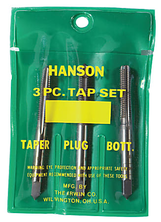 Plastic Pouched Sets, Tapers, Bottoming and Plugs, 3/8 in - 16 NC