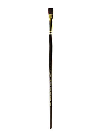 Winsor & Newton Galeria Long-Handle Paint Brush, Size 12, Flat Bristle, Polyester, Burgundy, 5731012