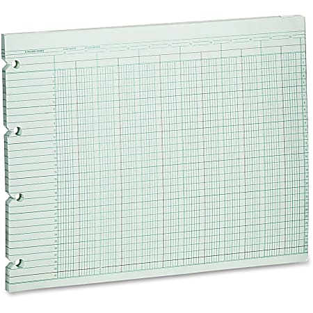 Wilson Jones® Columnar Ruled Sheets, 4-Hole, 30 Lines, 20 Columns, 9 1/4" x 11 7/8, Ledger Size, Brown, Pack Of 100