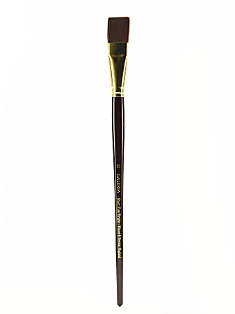 Winsor & Newton Galeria Long-Handle Paint Brush, Size 22, Flat Bristle, Polyester, Burgundy