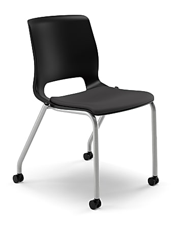 HON® Motivate Stacking Chair With Casters, Padded Seat,