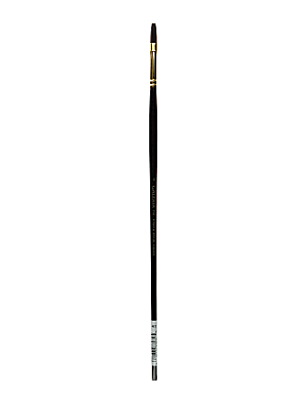 Winsor & Newton Galeria Long-Handle Paint Brush, Size 4, Flat Bristle, Polyester, Burgundy
