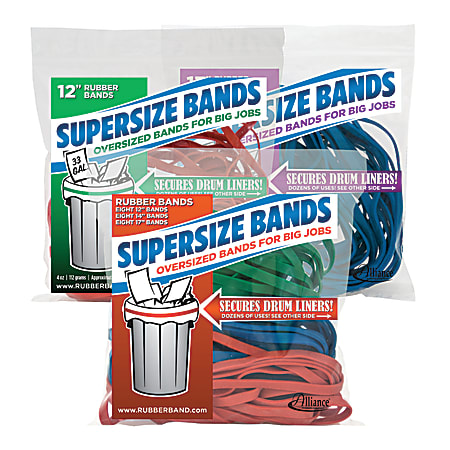 Alliance® SuperSize Bands™, 17" x 1/4", Blue, Bag