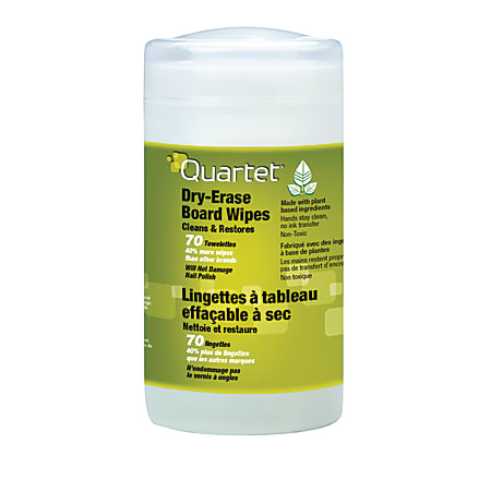 Quartet® BoardWipes™ Dry-Erase Board Cleaning Wipes, Tub Of 70