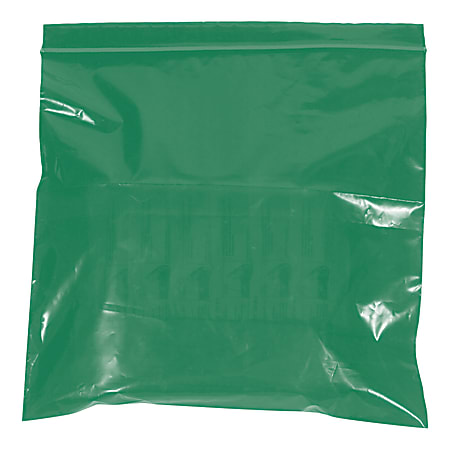 Partners Brand 2 Mil Colored Reclosable Poly Bags, 9" x 12", Green, Case Of 1000