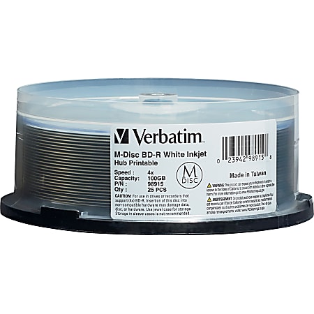 Verbatim CD R Recordable Media Spindle 700MB80 Minutes Pack Of 100 - Office  Depot