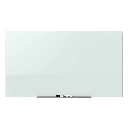 Quartet® InvisaMount™ Magnetic Glass Unframed Dry-Erase Whiteboard, 74" x 42", White
