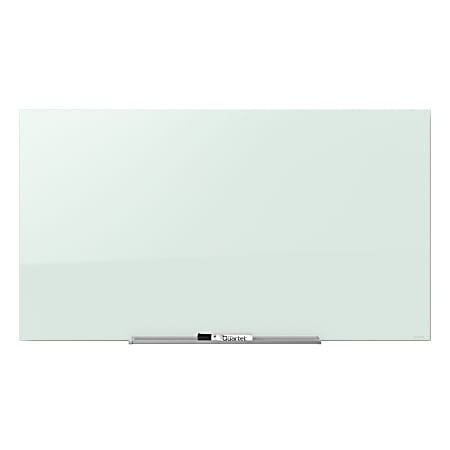 InvisaMount Vertical Magnetic Glass Dry-Erase Boards, 42 x 74, White Surface