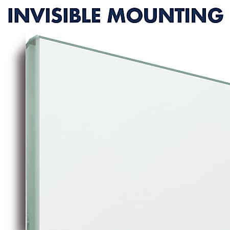 74 x 42 InvisaMount Magnetic Glass Dry-Erase Board Black Surface Frameless Quartet