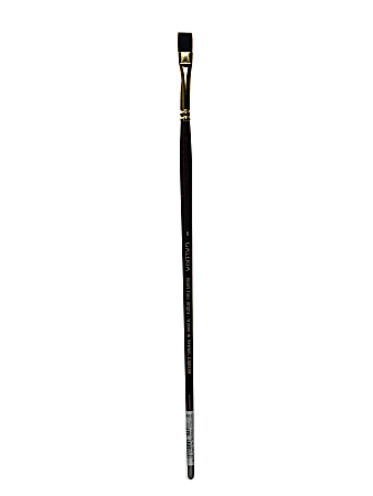 Winsor & Newton Galeria Long-Handle Paint Brush, Size 8, Flat Bristle, Polyester, Burgundy
